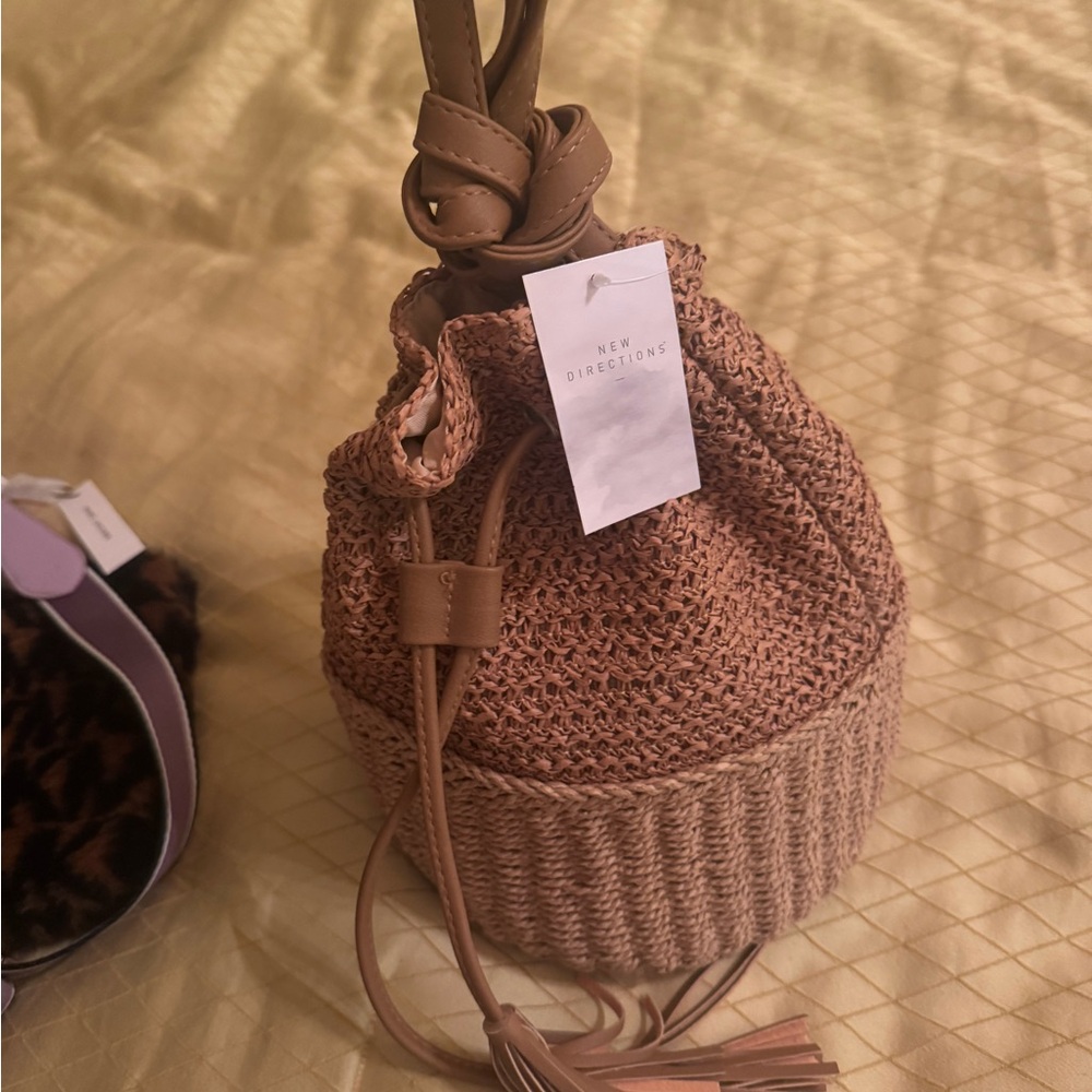 New Directions Tan Woven Backpack